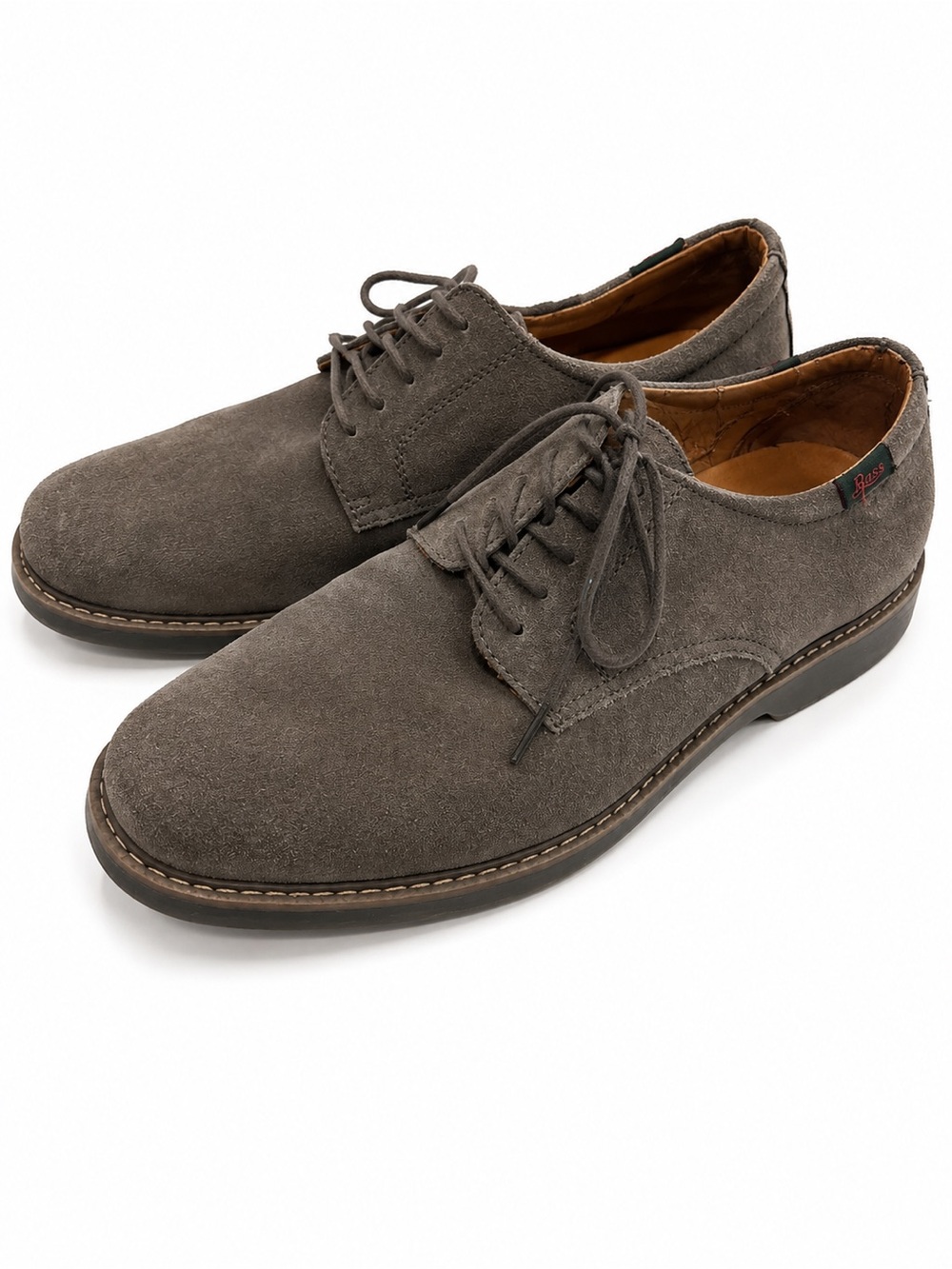 Bass Men's Suede Derby Shoes in Charcoal Gray